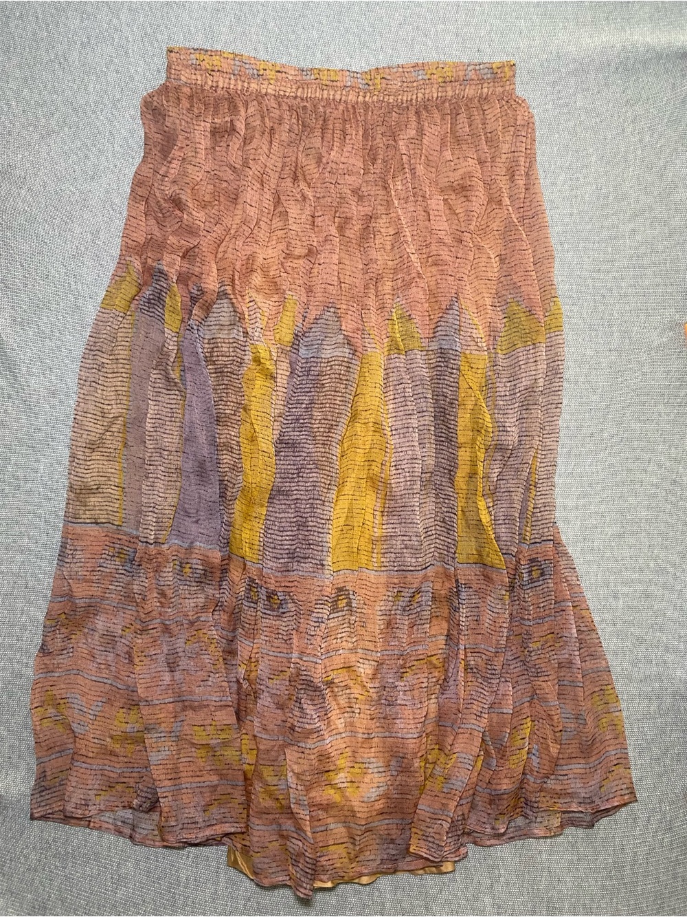 Mes Demoiselles Paris Morgana Skirt Size 38 Multicolor Chiffon Maxi Boho Silk